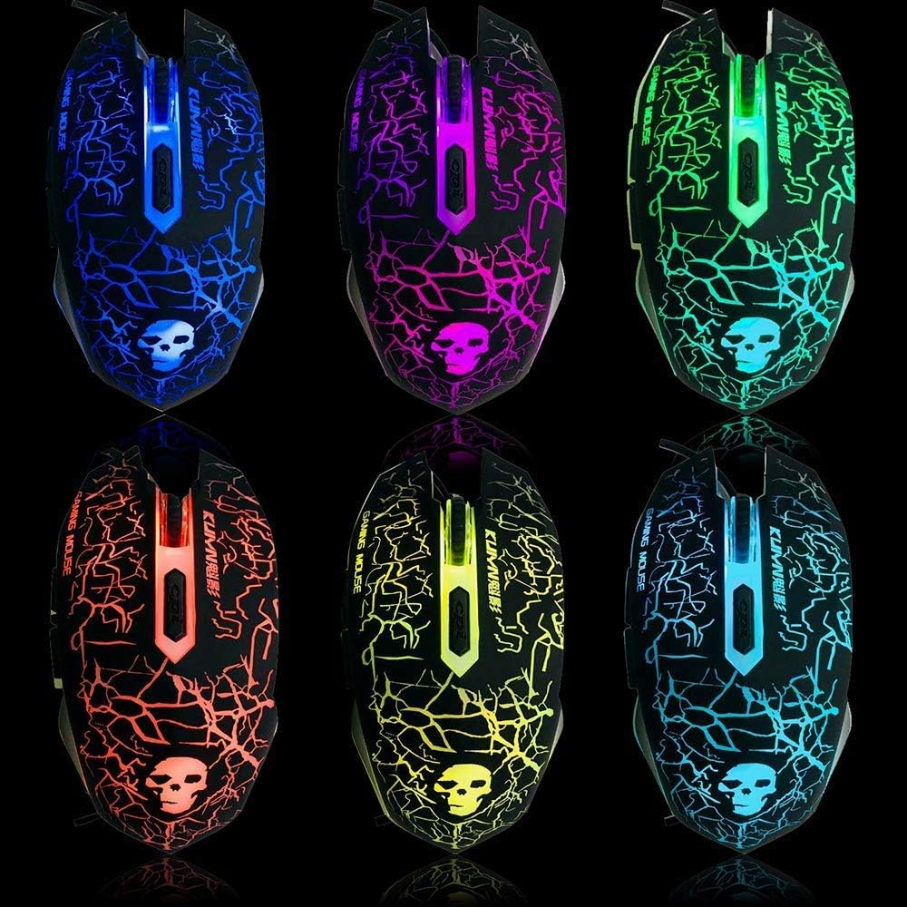 UK-Layout 4-in-1 Gaming-Tastatur und Maus-Set, Regenbogen-Hintergrundbeleuchtung, USB Gaming-Tastatu