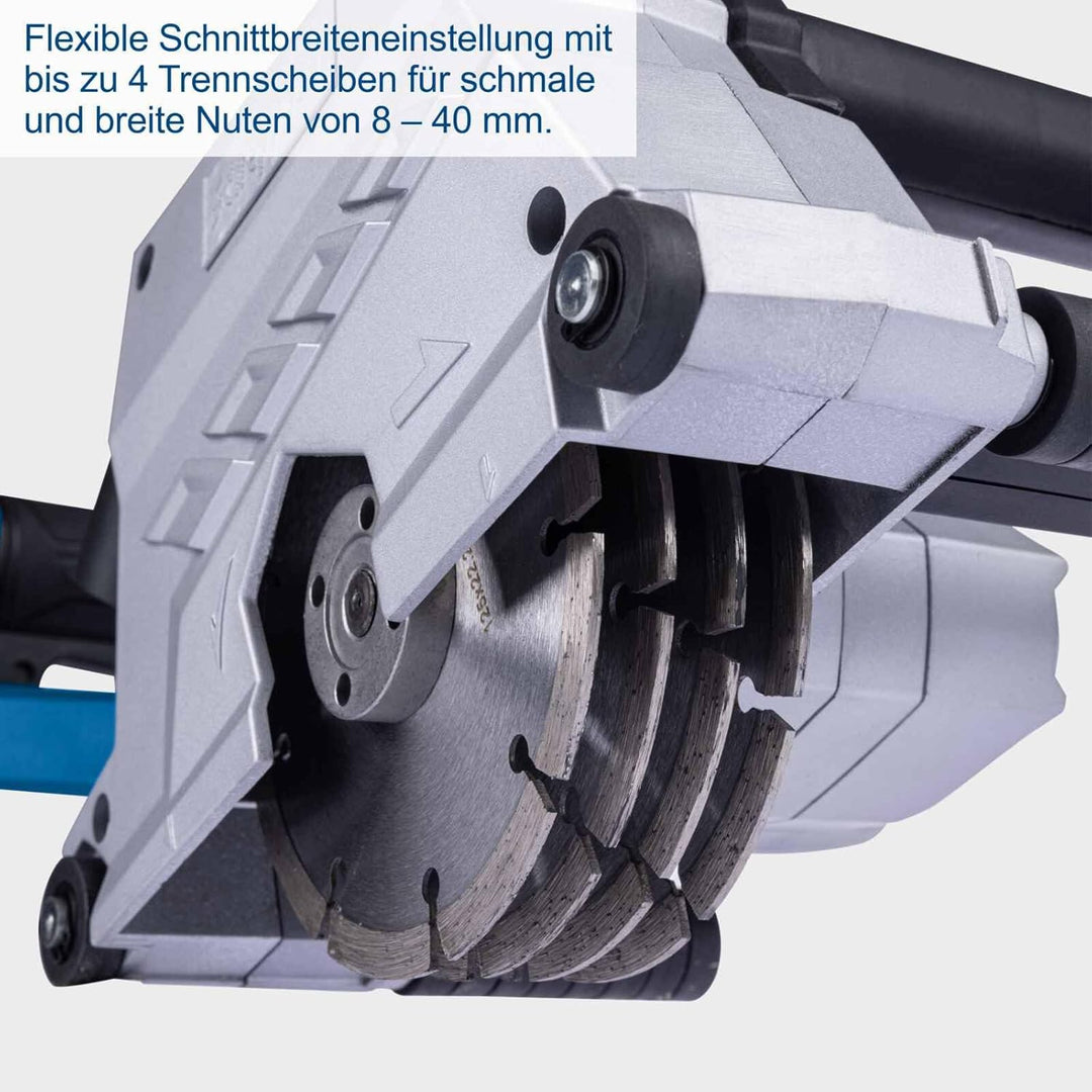 Scheppach Mauernutfräse MNF2250 | 2250 W Leistung mit 5400 U/Min | Frästiefe 0-40mm | Flexible Schni