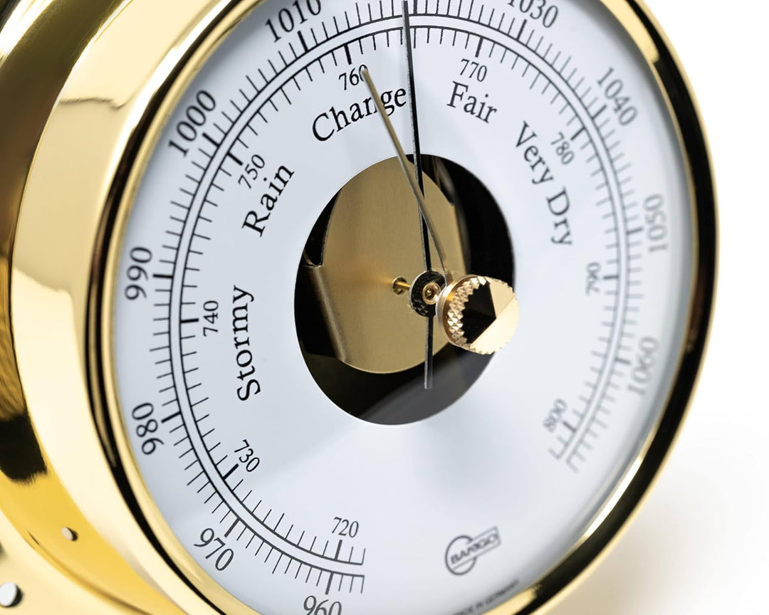 BARIGO 183MS TEMPO Innen-Barometer, Glas, Messing-Gehäuse poliert