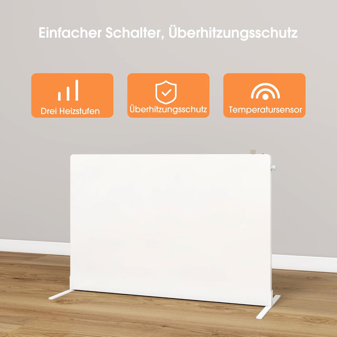 Byecold Infrarotheizung Standgerät 210 Watt, Infrarot Elektroheizung Heizplatte, Heizgerät gegen Sch