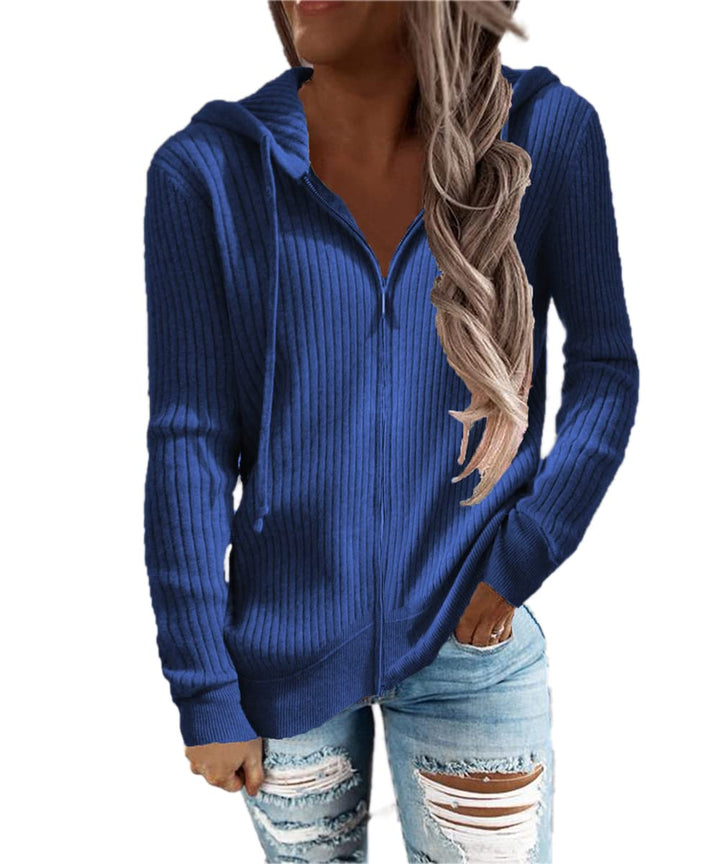 GRMLRPT Kapuzenpullover Damen Hoodie mit Durchgägigem Reissverschluss Kapuzenjacke Pullover Sweatshi