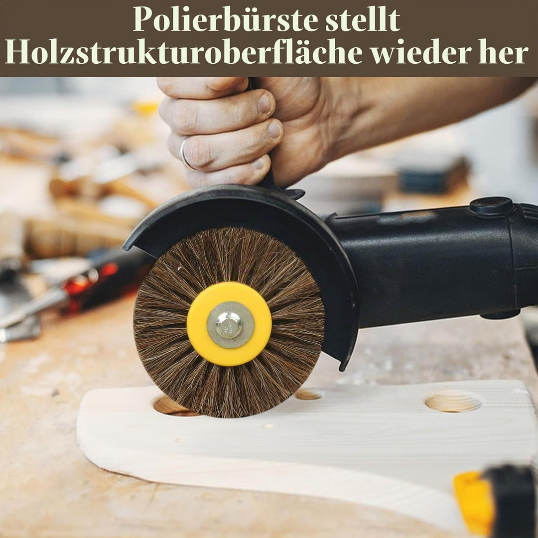 Schleifbürsten, 120x100mm Rosshaarbürste, Polierbürste zum Holzverarbeitung, Grit Bürste Bristle Bür