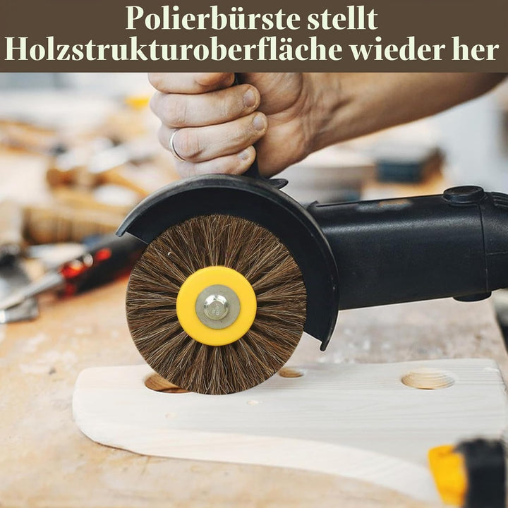 Schleifbürsten, 120x100mm Rosshaarbürste, Polierbürste zum Holzverarbeitung, Grit Bürste Bristle Bür