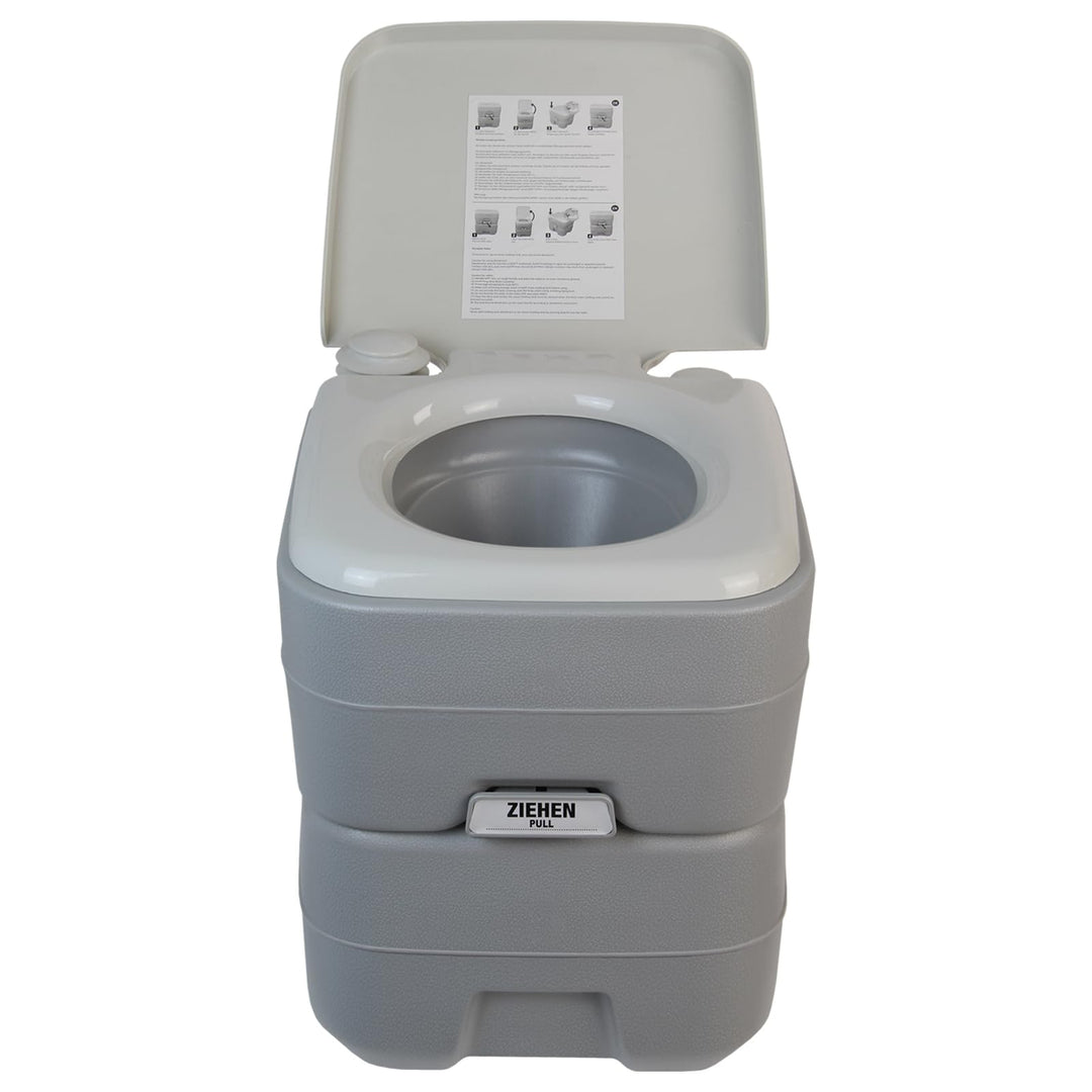 Montafox Camping Toilette 20 L Angenehme Sitzhöhe Tragbare Reise Toilette bis 130 kg Wohnwagen Campe