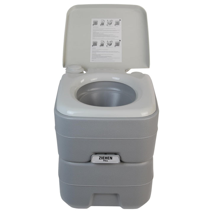 Montafox Camping Toilette 20 L Angenehme Sitzhöhe Tragbare Reise Toilette bis 130 kg Wohnwagen Campe