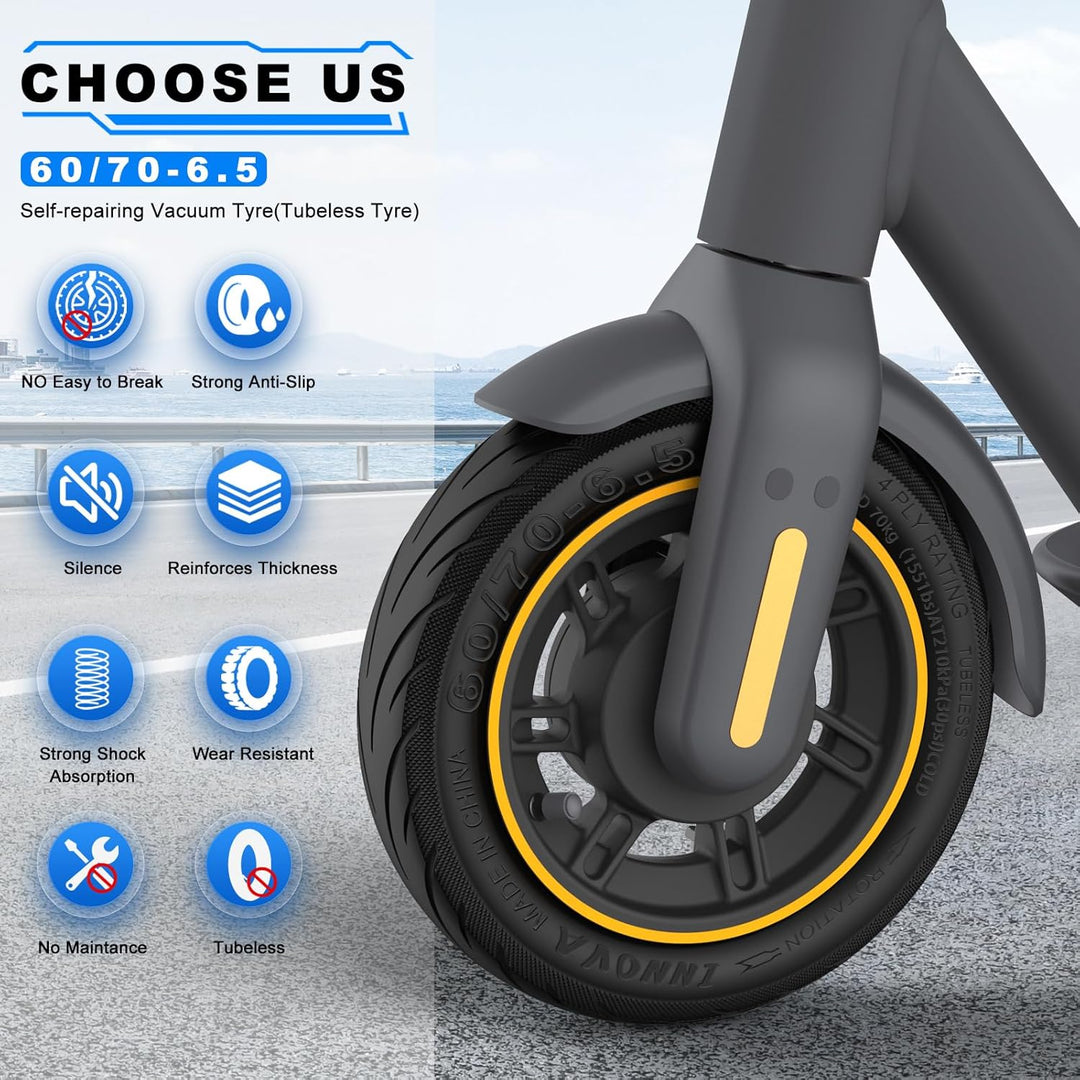 60/70-6.5 Tubeless Reifen für Ninebot Max G30 Serie, 10x2.5 Selbstreparierende Vakuum Mit Durchstoss