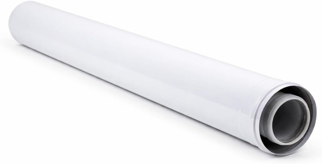 Uzman-Versand, Konzentrische Abgasrohr 1000mm Ø 60/100 mm, Bogen, Winkel, Abgas-Rohr Abgassystem Dop