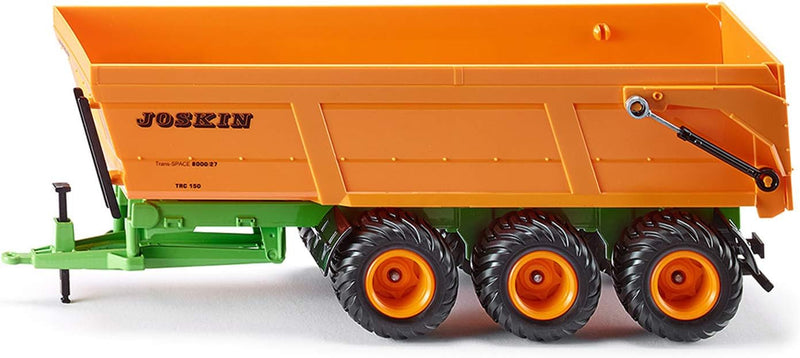 ボーネルンド siku 2892, Joskin Dreiachs-Muldenkipper, 1:32, Metall/Kunststoff, Orange, Kippbare Mulde, Für