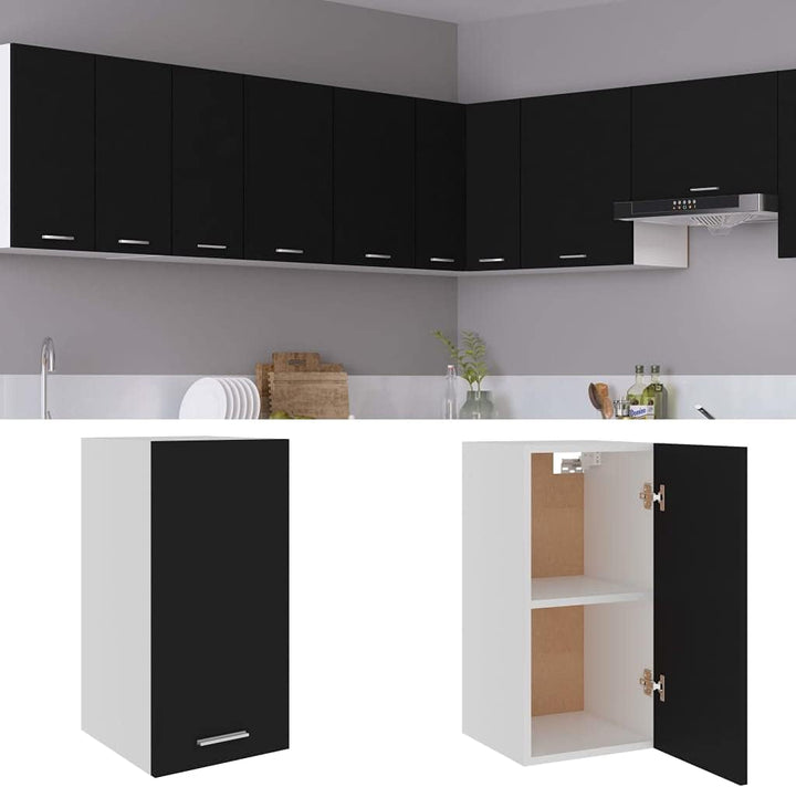 homiuse Hängeschrank Schwarz 29,5x31x60 cm Holz KüChenschrank HäNgeschrank KüChe KüChenunterschrank