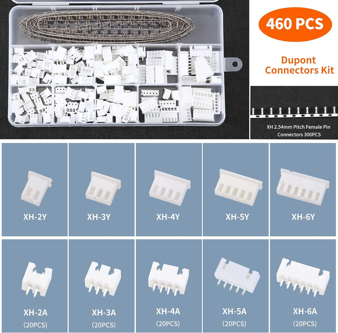 Crimpwerkzeug-Set, Dechengbao Dupont Ratschen-Crimpzangen-Set mit 1550 Stück 2,54 mm Anschlüssen und