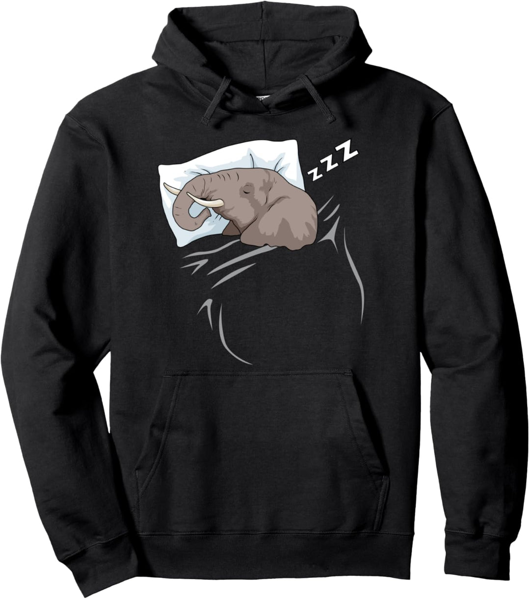 Schlafender Elefant Hoodie Männer Schlafen Bettzeit Elefant Pullover Hoodie
