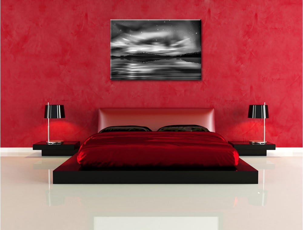 Pixxprint Finnische Polarlichter als Leinwandbild/Grösse: 100x70 / Wandbild/Kunstdruck/fertig bespan