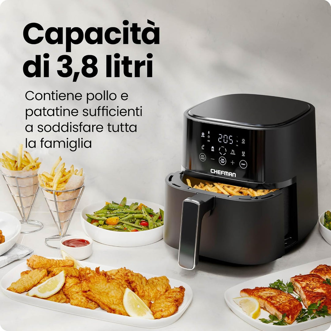 Chefman 3.8L Heissluftfritteuse, schnell & einfach, kompakte Heissluftfritteuse mit Hi-Fry Technolog