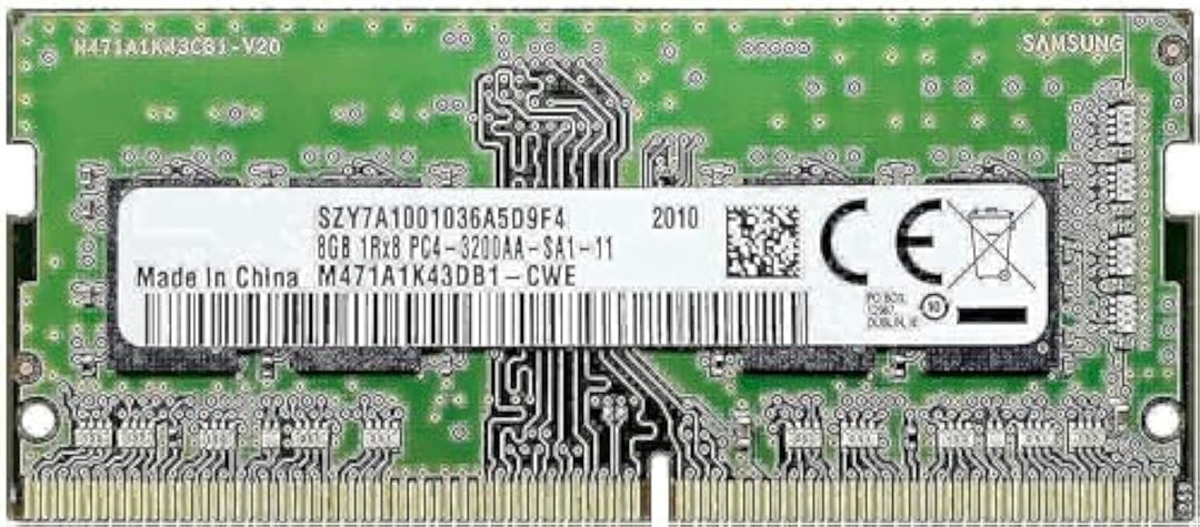 Samsung 8 GB DDR4 3200 MHz SODIMM PC4-25600 CL22 1Rx8 1,2V 260-Pin SO-DIMM Laptop Notebook RAM Memor