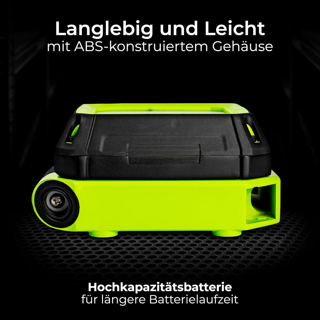 Luceco LED-Kompakt-Magnet-Arbeitsleuchte mit USB-Anschlüssen, 2 Leuchtmodi, Tragegriff und Haken, In