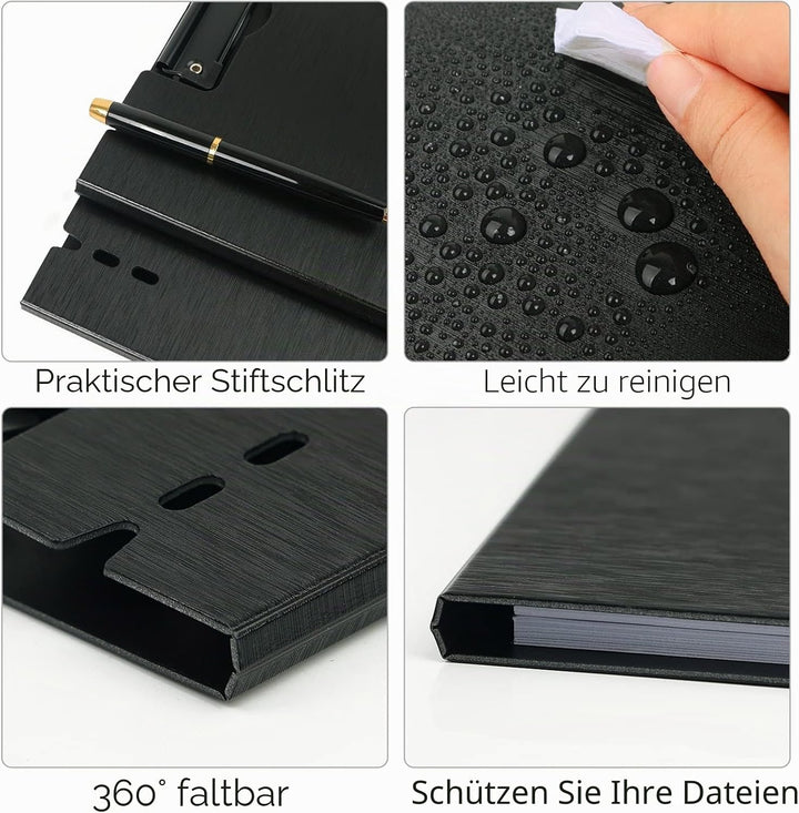 URbantin A4 Klemmbrett Ordner,Faltbare A4-Klemmbretter mit Tasche,10 Stück A4 Klemmbretter,Klemmbret