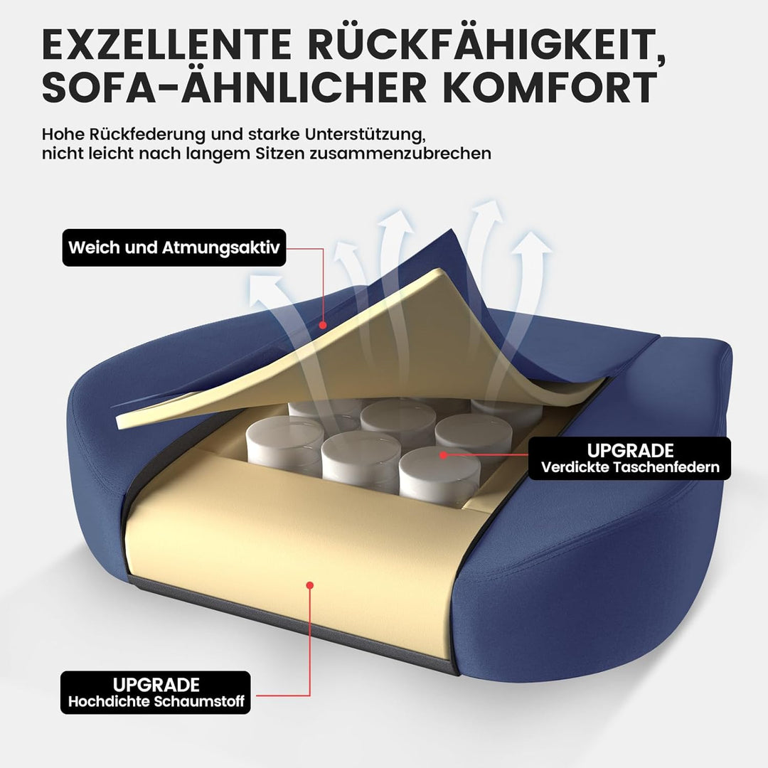 GTPLAYER Gaming Stuhl Stoff, Gaming Sessel mit Taschenfederkissen, ergonomischer Drehstuhl, Gamer St