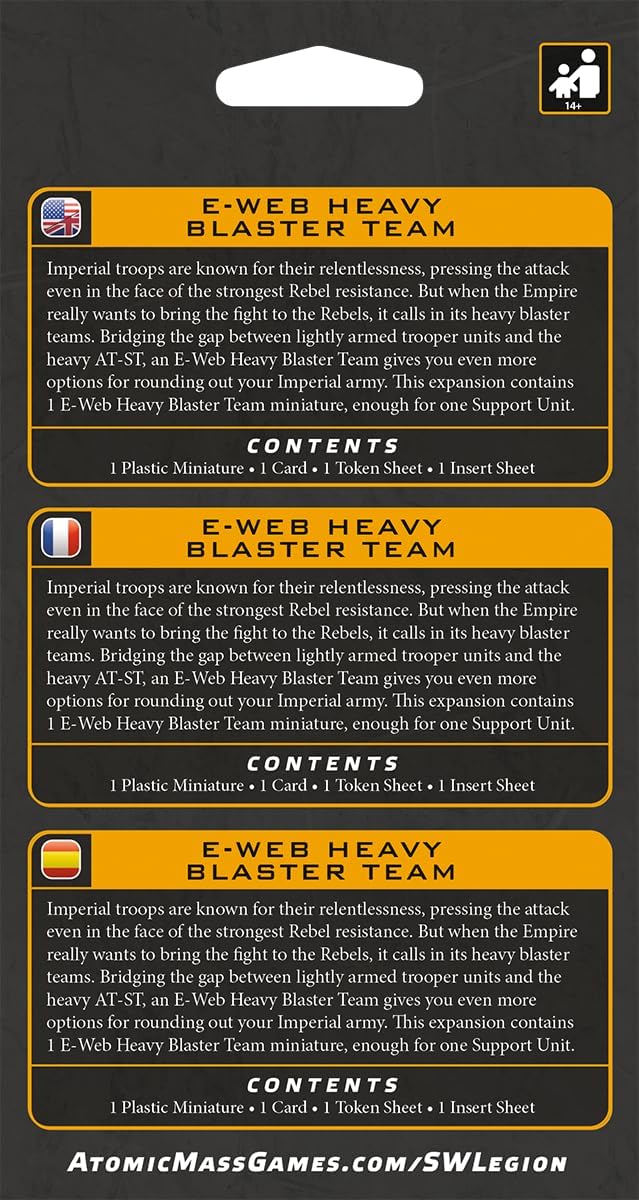 Asmodee, Star Wars: Legion – E-Web Heavy Blaster Team (E-Netz-Blaster-Geschütz-Team), DE-Version, Ta