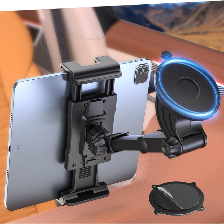 OHLPRO Tablet Halterung Auto,360° Drehung Tablethalterungen 18cm Ausziehbare Arm+ Waschbar Saugnapf,