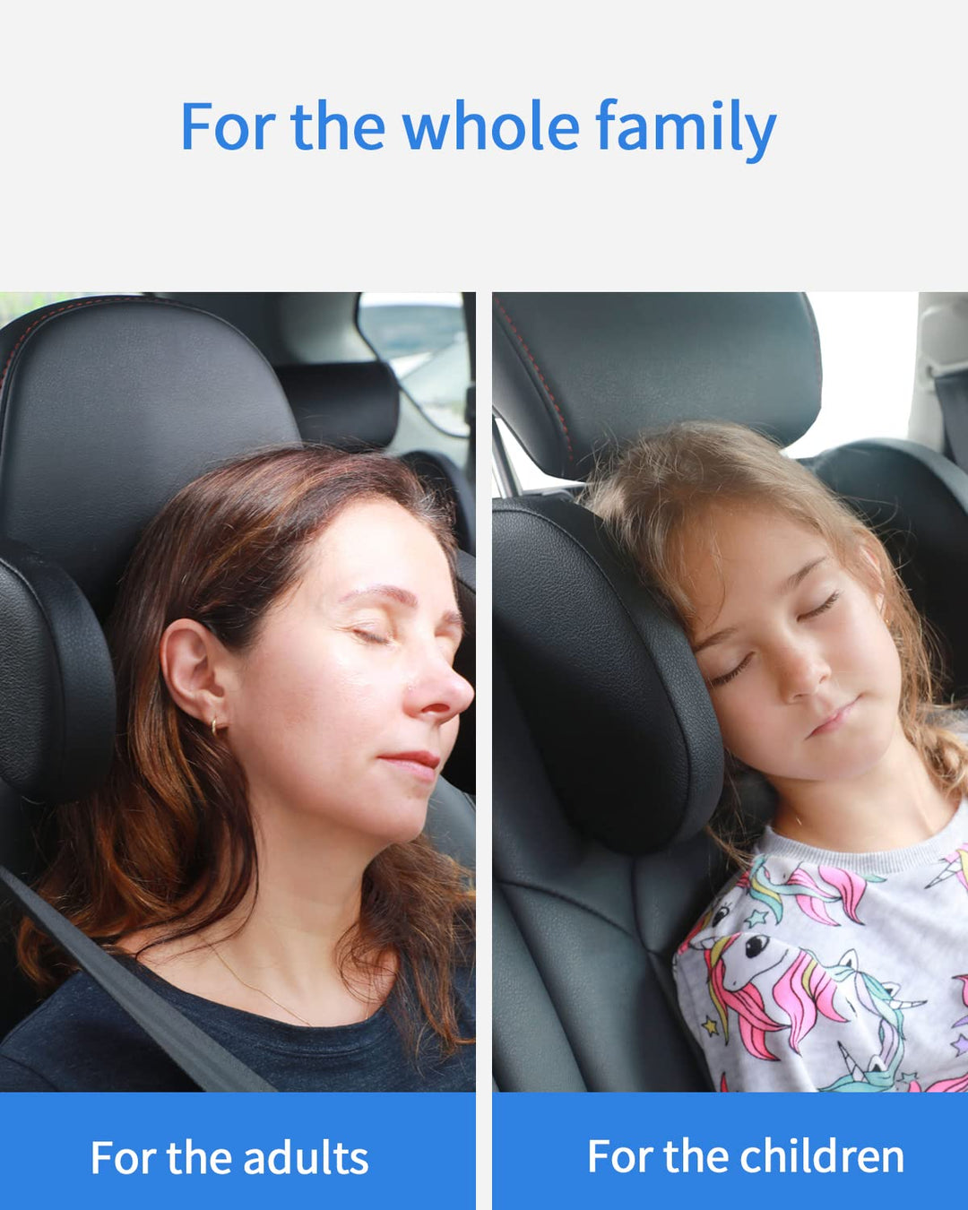 JOFLVA Kopfstütze Auto Kinder, Auto Kopfstütze Nackenstütze Kinder, Nackenkissen Autokissen Aus Lede