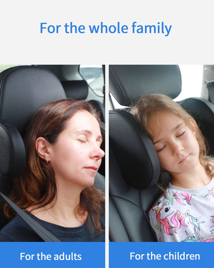 JOFLVA Kopfstütze Auto Kinder, Auto Kopfstütze Nackenstütze Kinder, Nackenkissen Autokissen Aus Lede