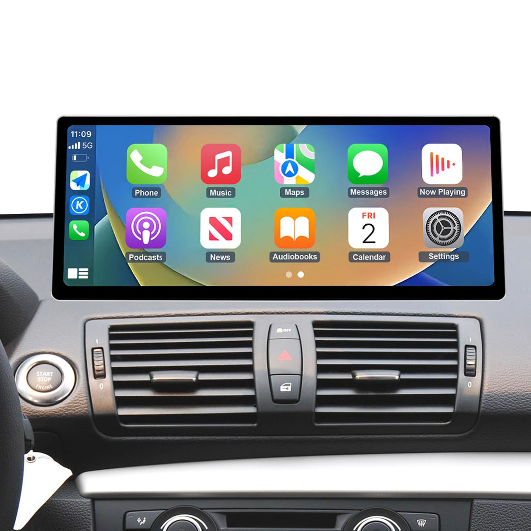 Road Top 12,3 Zoll Autoradio CarPlay für BMW 1er E81/E82/E87/E88 mit CIC | 2008-2012, Linux HD Touch