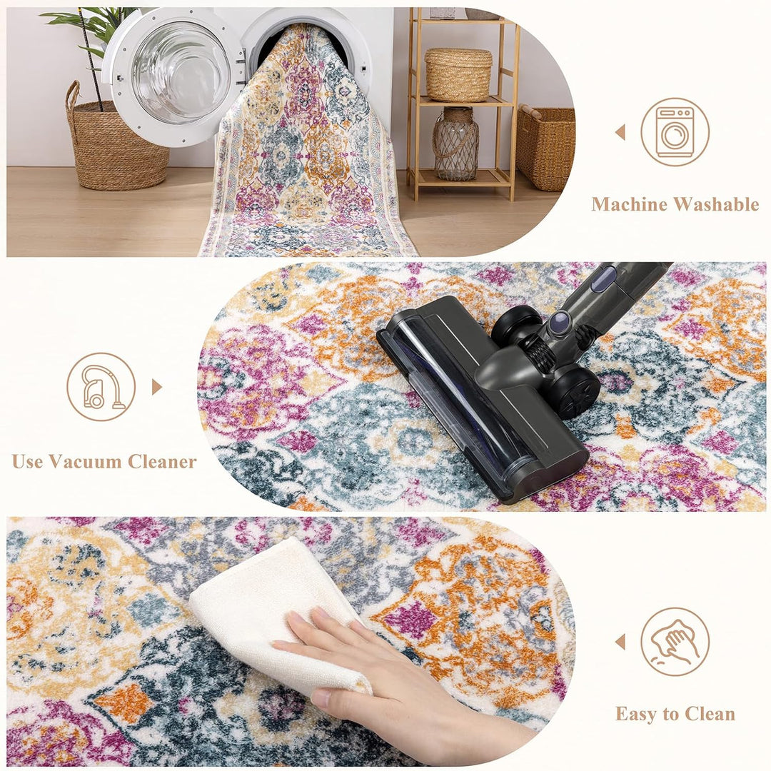 Läufer Flur 50 x 150cm Flauschig Weich Langer Teppich Läufer Waschbar Kurzflor Küchenläufer rutschfe