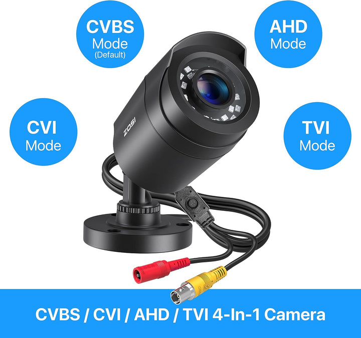 ZOSI 1080P HD Aussen Video Überwachungskamera 4-in-1 TVI/CVI/AHD/CVBS 960H CCTV Kamera mit OSD 24M I