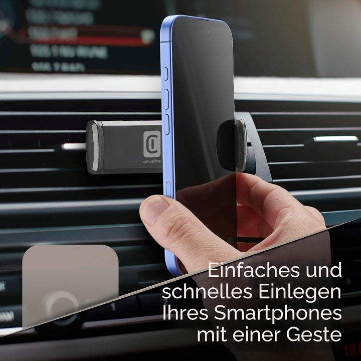 cellularline - Spin AIR - Smartphone Halterung fürs Auto - Kompatibel mit Standard-Luftauslässen - 3