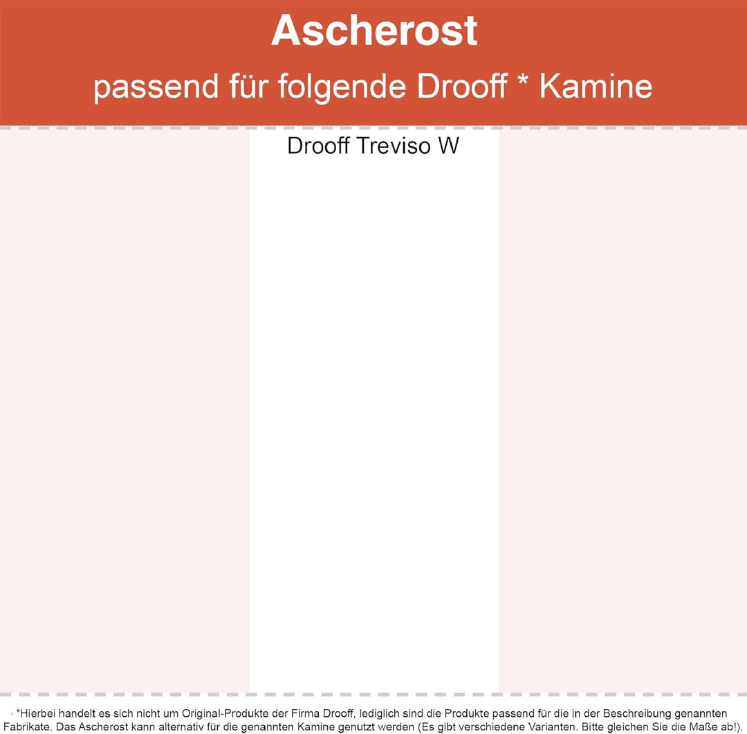 Kaminrost/Ascherost Eckig 223 x 165 x 15 mm passend für Drooff Treviso W ** Kaminöfen inkl. Modellüb