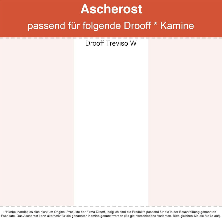 Kaminrost/Ascherost Eckig 223 x 165 x 15 mm passend für Drooff Treviso W ** Kaminöfen inkl. Modellüb