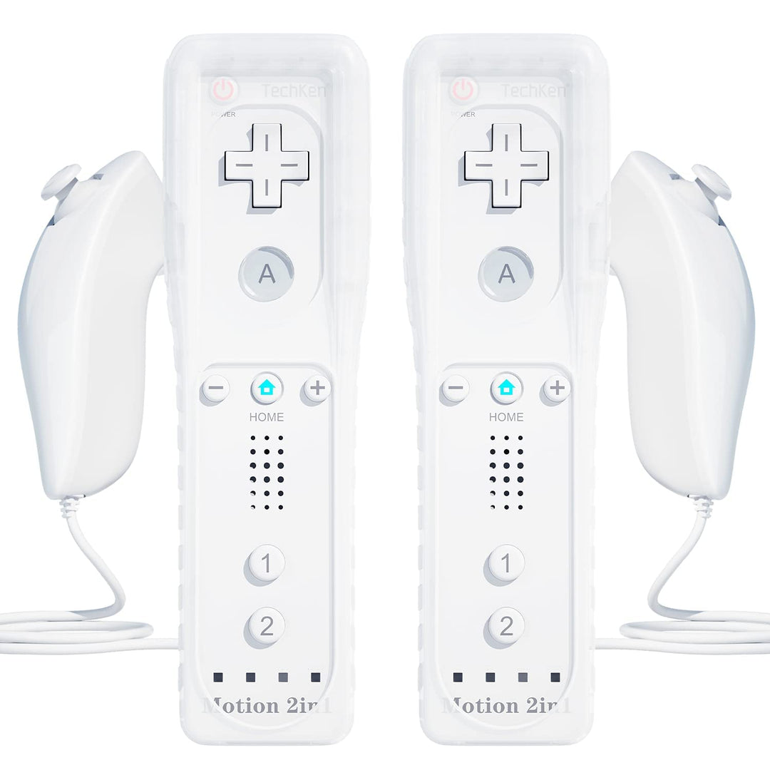 TechKen Controller für Wii mit Motion Plus und Wii Nunchuck Controller Wii Fernbedienung Nunchuk Kon