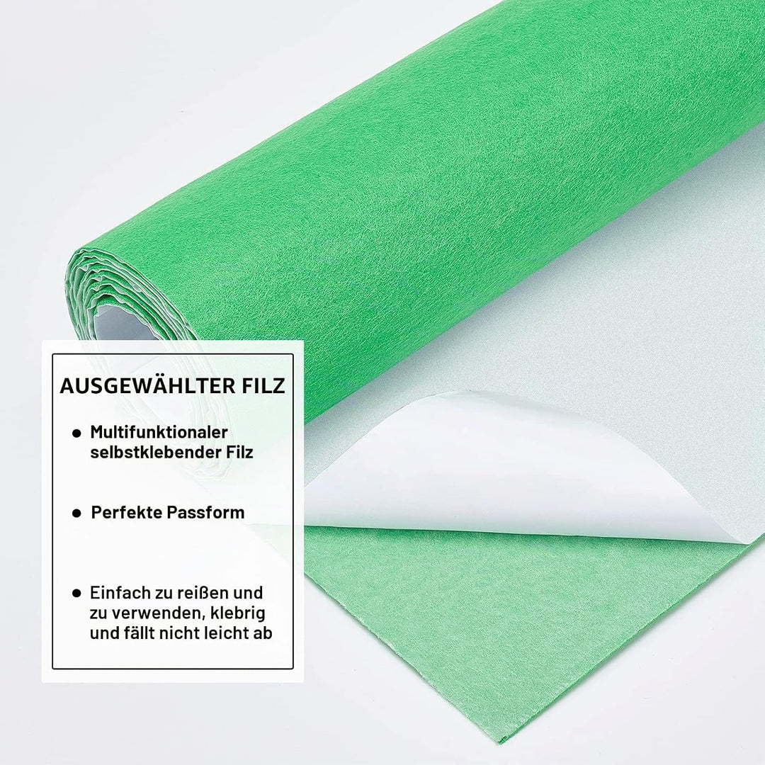 BENECREAT 40cmx2m Selbstklebender Stick Filz Grüner Selbstklebender Filzregal Für Box Liner, Bilderr