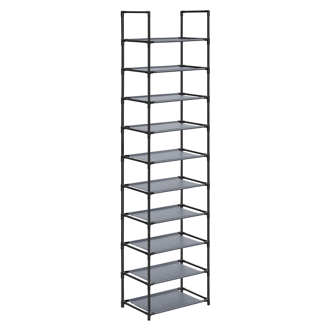 SONGMICS Schuhregal, 10 Ebenen, Schuhablage, Schuhaufbewahrung, schmal, 28 x 45 x 173 cm, Metallgest