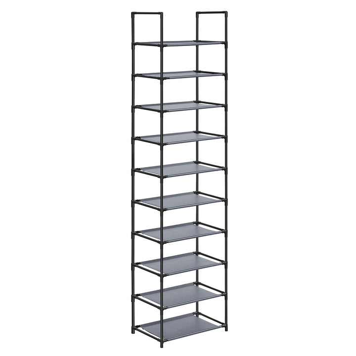 SONGMICS Schuhregal, 10 Ebenen, Schuhablage, Schuhaufbewahrung, schmal, 28 x 45 x 173 cm, Metallgest