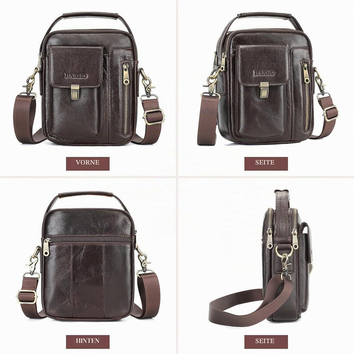 BAIGIO Umhängetasche Herren Leder Schultertasche Vintage Crossbody Bag Messenger Herrentasche zum Um