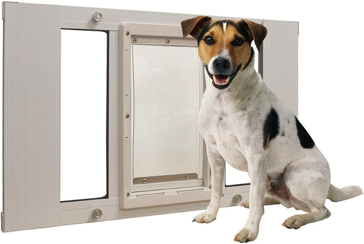 Ideal Pet Products 33SWDM Haustierklappe für Aluminium-Schiebefenster, mittel, 17,8 x 28,6 cm, weiss
