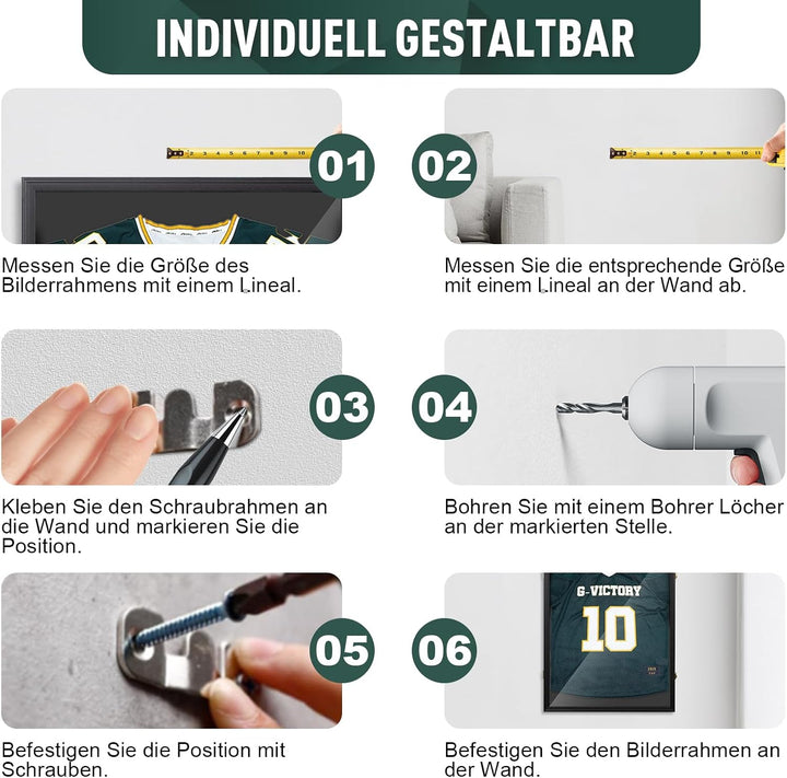 Trikotrahmen,60x80 cm Trikot Bilderrahmen,3D Gross Objektrahmen,Fussballtrikot Rahmen,Holz T-Shirt F