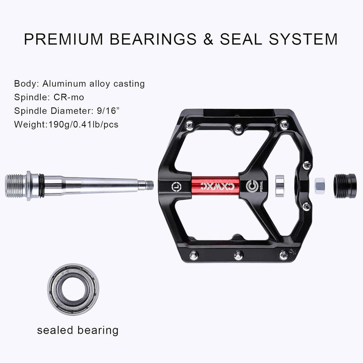 CXWXC Rennradpedale/MTB-Pedale – Aluminiumlegierung Fahrradpedale – Mountainbike-Pedale mit abnehmba