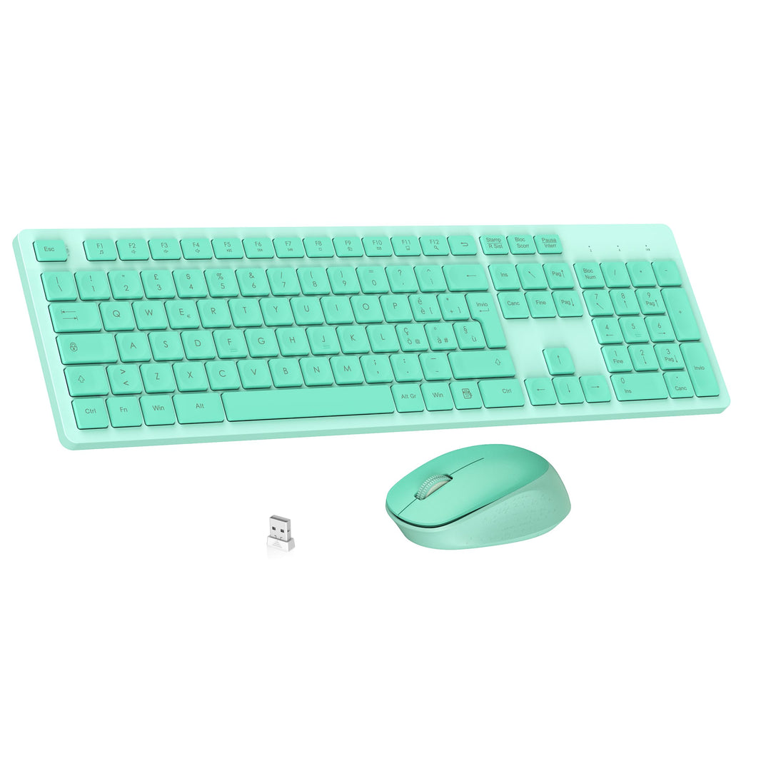 LeadsaiL Kabellose Tastatur und Maus, Set aus Maus und Tastatur für Computer USB 2,4 GHz, volle Grös