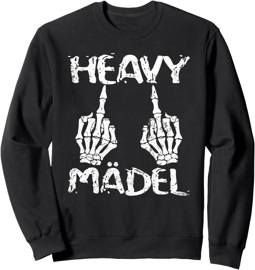 Heavy Mädel Mittelfinger Metal Sweatshirt