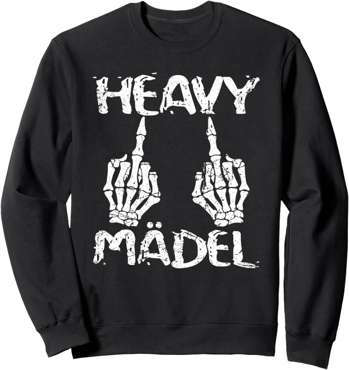 Heavy Mädel Mittelfinger Metal Sweatshirt