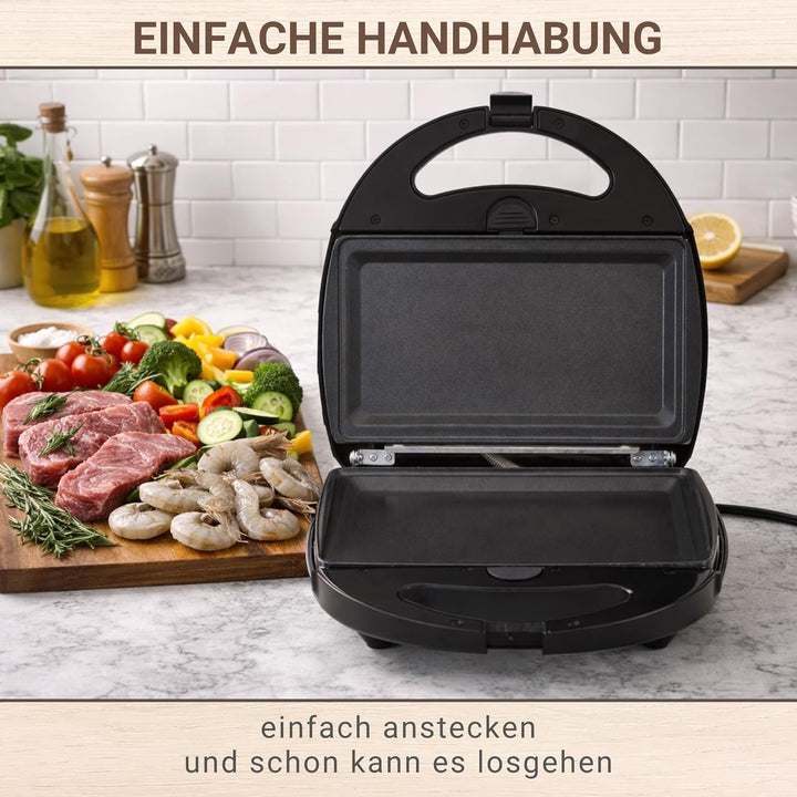 Syntrox Germany Flat Grill Maker flache Grillplatten Chefmaker SM-1300W Flat Grill mit herausnehmbar