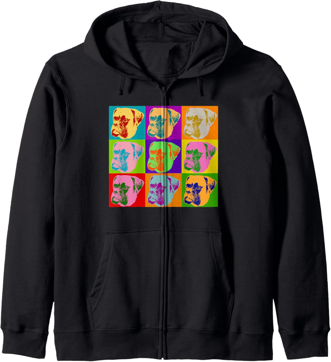 Boxer Dogs Pop Art Retro Vintage Lover Haustier Besitzer Welpen Kapuzenjacke