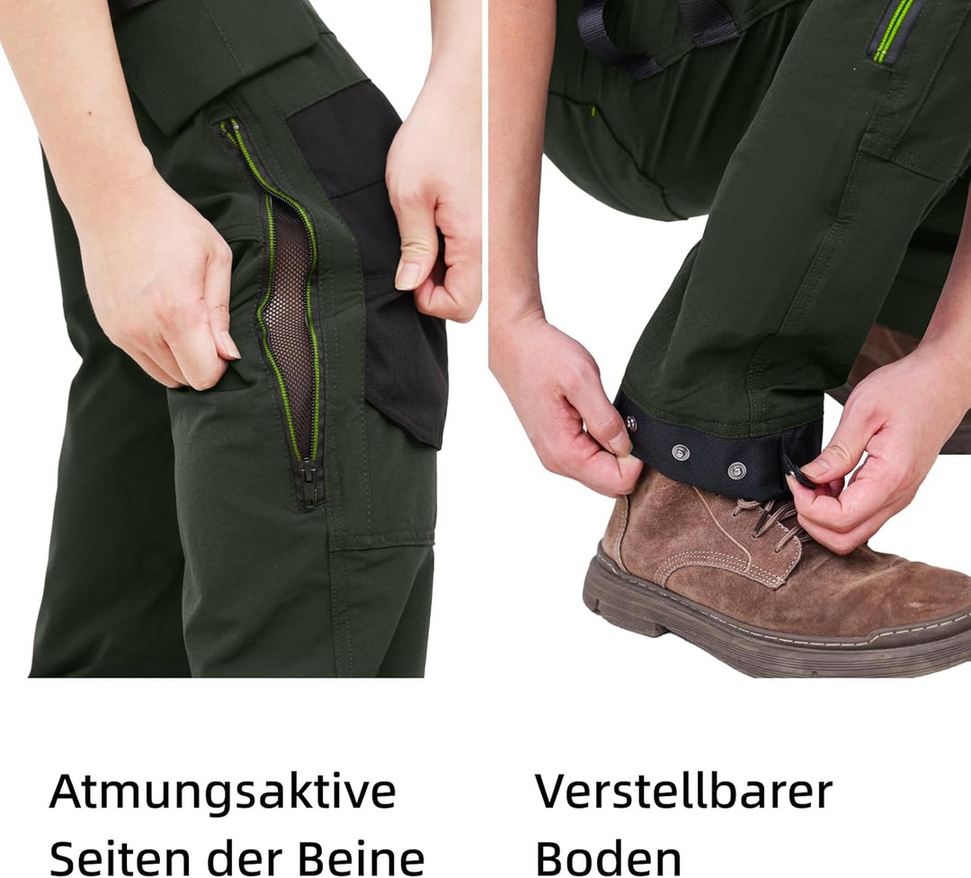 WORK IDEA Herren Slim-Fit Stretch Arbeitshose: Kritische Stoffbereiche aus Cordura – strapazierfähig