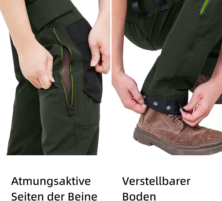 WORK IDEA Herren Slim-Fit Stretch Arbeitshose: Kritische Stoffbereiche aus Cordura – strapazierfähig