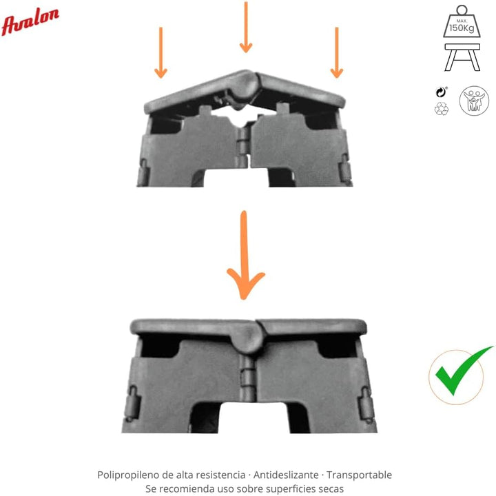 Avalon Mehrzweck-Klapphocker, aus PVC, robust und langlebig, für Zuhause, Schule oder Kindergarten,
