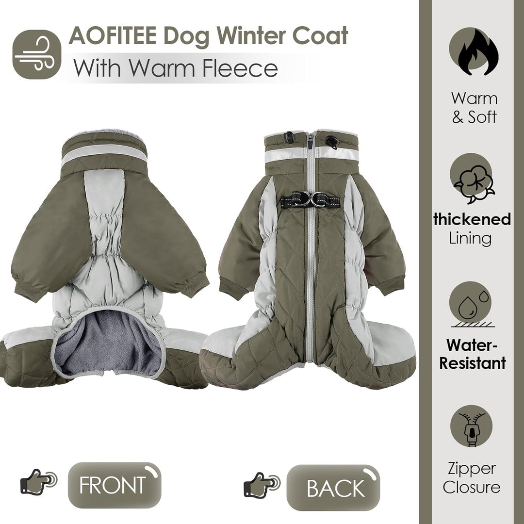 AOFITEE Winteroverall für Hunde - Wasserdichter Hundemantel für Kleine Hunde mit Beinen, Winter Warm