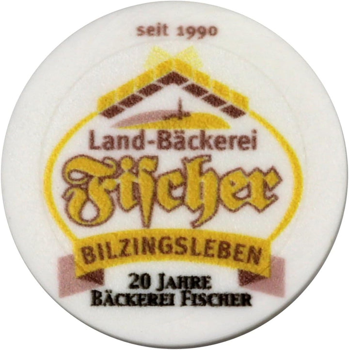 100 Einkaufswagenchips weiss mit Fotodruck 4-farbig Einkaufswagen Chip Druck mit Logo Foto Text Meng