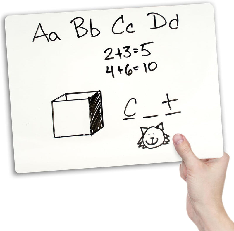 Board Geeks 25 Mini-Whiteboards Set - Doppelseitige Tafeln für Kinder, Lehrer und Schüler - Weissbre